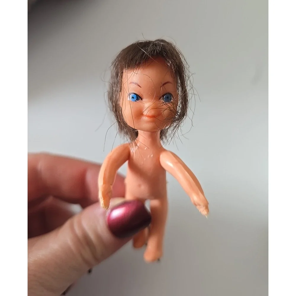 Vtg Miniature Dark Hair Liddle Kiddle‎ Made in Hong Kong Collectible Baby Doll